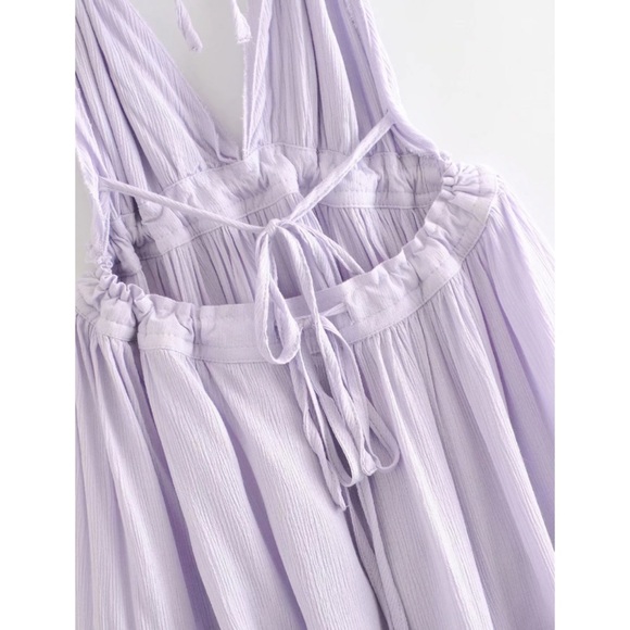 SOLD OUT Lavender Swiss Dot Halter Dress - Picture 16 of 16